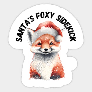 Santa's Foxy Sidekick, Christmas Sticker
